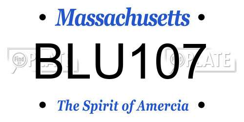 BLU107 Massachusetts License Plate
