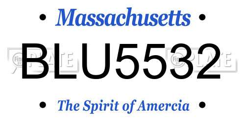 BLU5532 Massachusetts License Plate