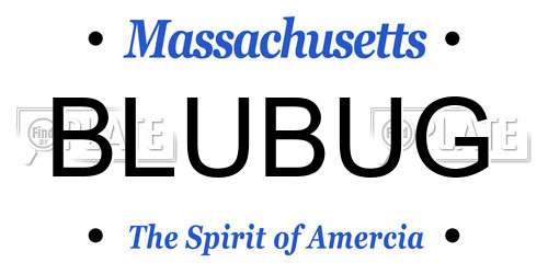 BLUBUG Massachusetts License Plate
