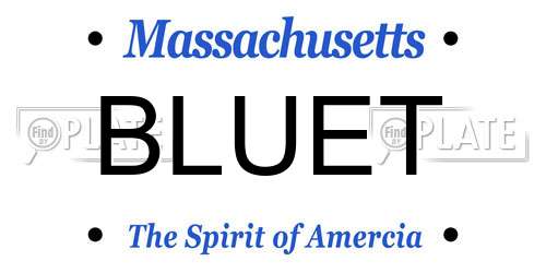 BLUET Massachusetts License Plate