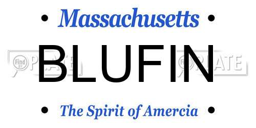 BLUFIN Massachusetts License Plate