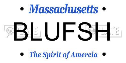 BLUFSH Massachusetts License Plate