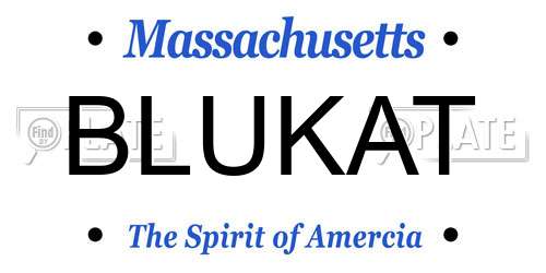 BLUKAT Massachusetts License Plate