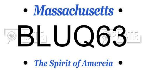 BLUQ63 Massachusetts License Plate