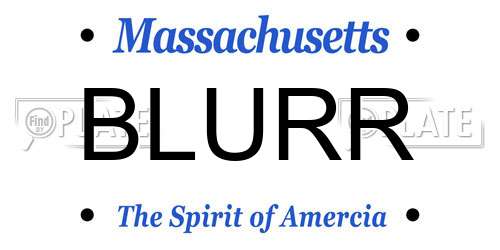 BLURR Massachusetts License Plate