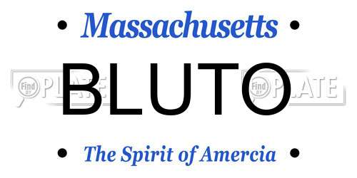 BLUTO Massachusetts License Plate