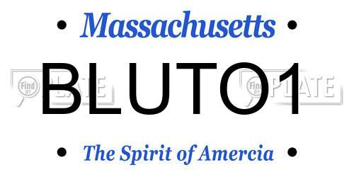 BLUTO1 Massachusetts License Plate