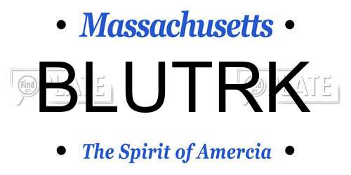 BLUTRK Massachusetts License Plate