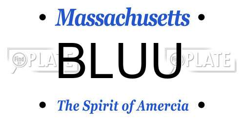 BLUU Massachusetts License Plate