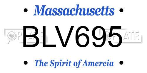 BLV695 Massachusetts License Plate