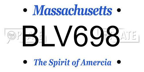 BLV698 Massachusetts License Plate