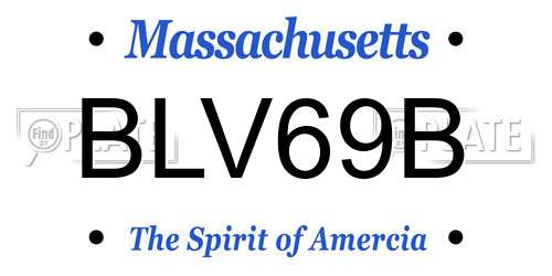 BLV69B Massachusetts License Plate