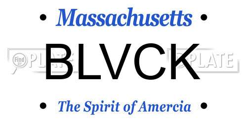 BLVCK Massachusetts License Plate