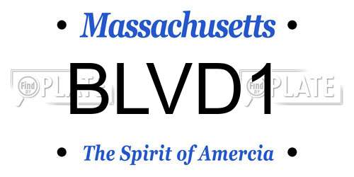 BLVD1 Massachusetts License Plate