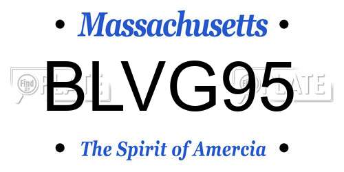 BLVG95 Massachusetts License Plate