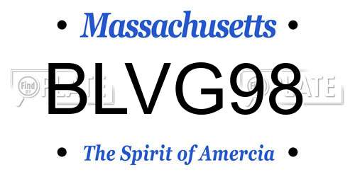 BLVG98 Massachusetts License Plate