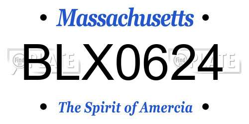 BLX0624 Massachusetts License Plate