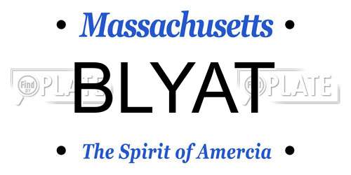 BLYAT Massachusetts License Plate