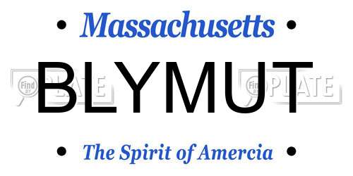 BLYMUT Massachusetts License Plate