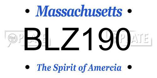 BLZ190 Massachusetts License Plate