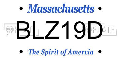 BLZ19D Massachusetts License Plate