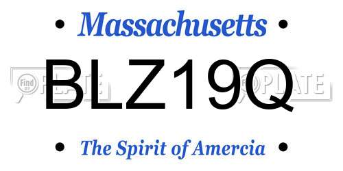BLZ19Q Massachusetts License Plate