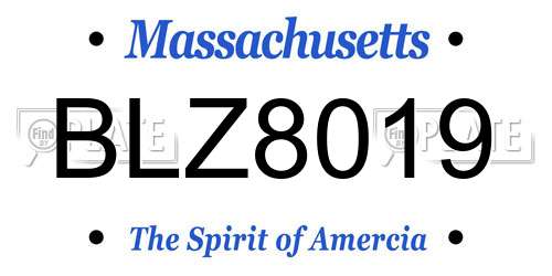 BLZ8019 Massachusetts License Plate