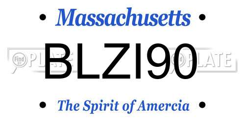 BLZI90 Massachusetts License Plate