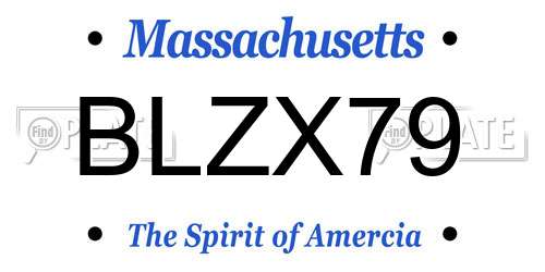 BLZX79 Massachusetts License Plate