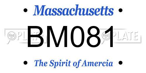 BM081 Massachusetts License Plate