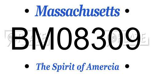 BM08309 Massachusetts License Plate