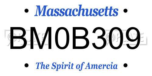 BM0B309 Massachusetts License Plate