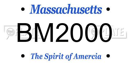 BM2000 Massachusetts License Plate