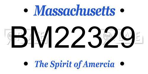 BM22329 Massachusetts License Plate