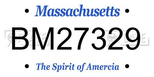 BM27329 Massachusetts License Plate