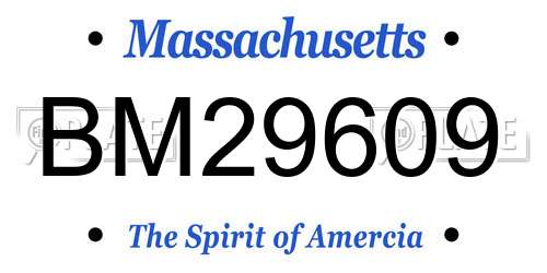 BM29609 Massachusetts License Plate