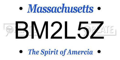 BM2L5Z Massachusetts License Plate
