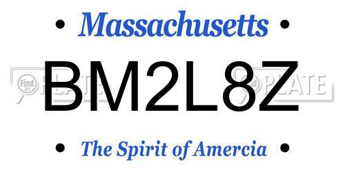 BM2L8Z Massachusetts License Plate