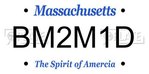 BM2M1D Massachusetts License Plate