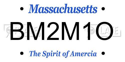 BM2M1O Massachusetts License Plate