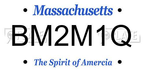 BM2M1Q Massachusetts License Plate