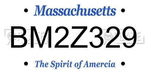 BM2Z329 Massachusetts License Plate