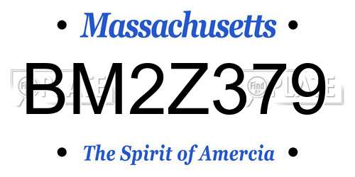 BM2Z379 Massachusetts License Plate