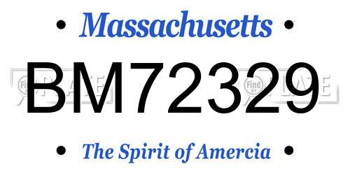 BM72329 Massachusetts License Plate