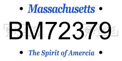 BM72379 Massachusetts License Plate