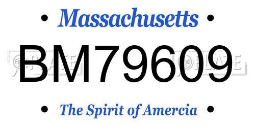 BM79609 Massachusetts License Plate