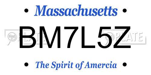 BM7L5Z Massachusetts License Plate