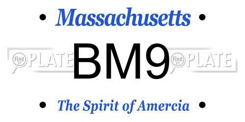 BM9 Massachusetts License Plate