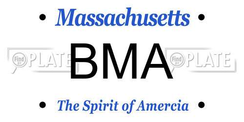 BMA Massachusetts License Plate