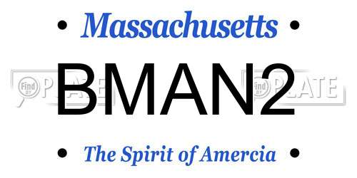 BMAN2 Massachusetts License Plate